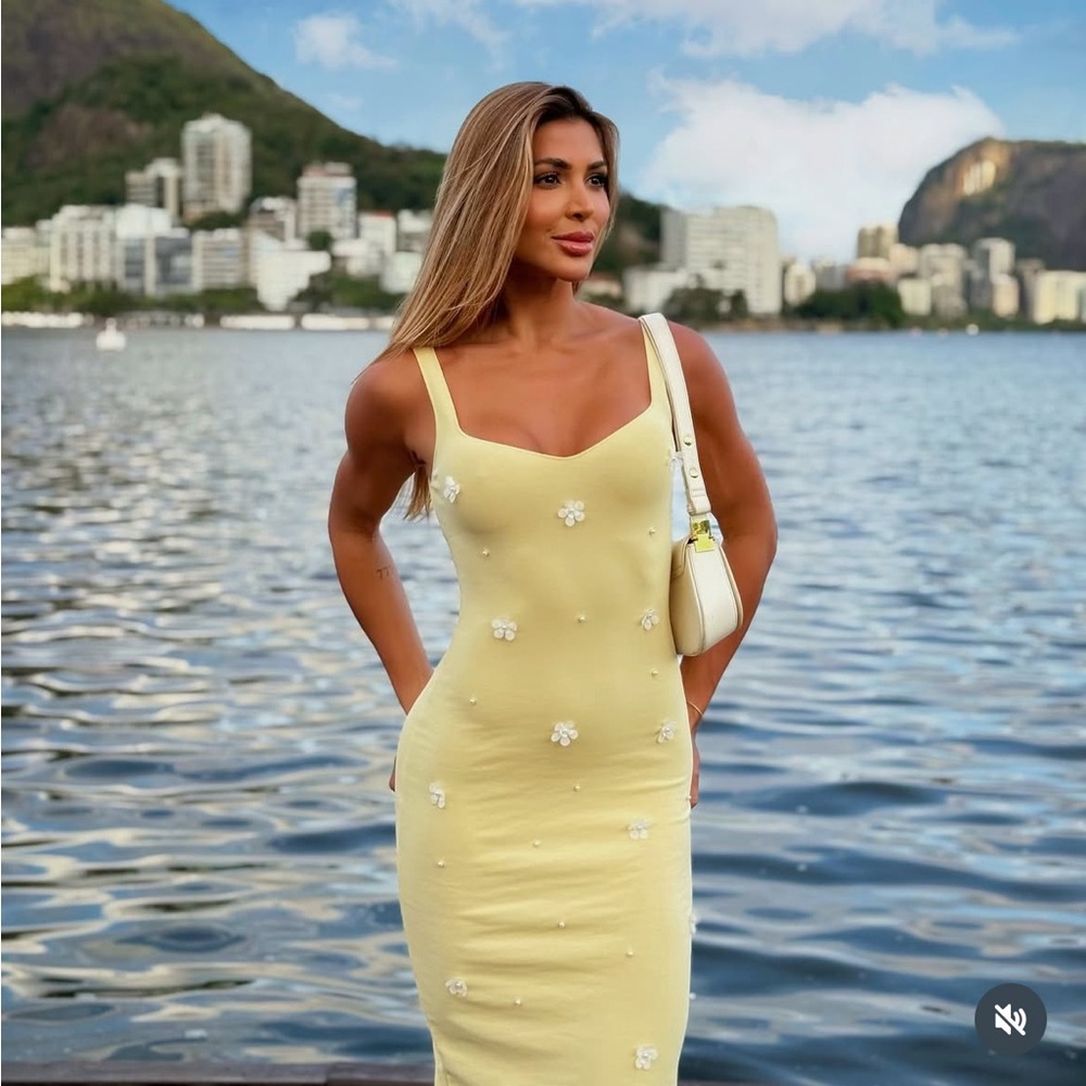 Zara Yellow Midi Dress